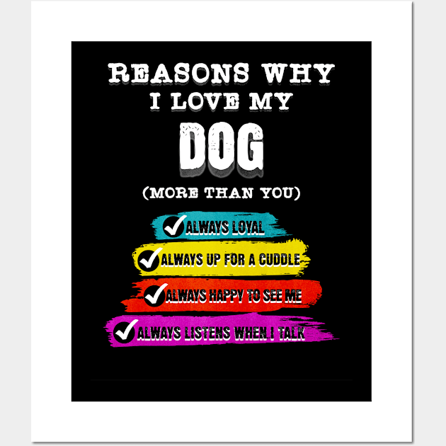 Reasons why I Love My Dog (more than you) Wall Art by HSH-Designing